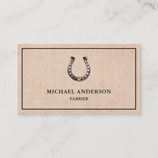エレガントヴィンテージバ素朴ラップ馬蹄形ファリアー 名刺 (正面)