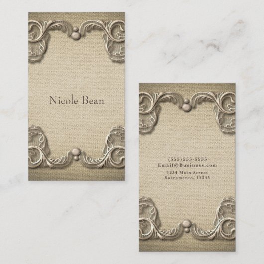 エレガントヴィンテージバ素朴ーラップレースウェスタンスタイリッシュ 名刺 (正面/裏面)