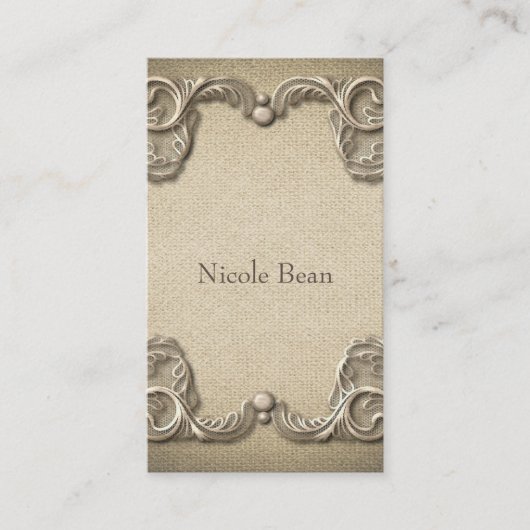 エレガントヴィンテージバ素朴ーラップレースウェスタンスタイリッシュ 名刺 (正面)