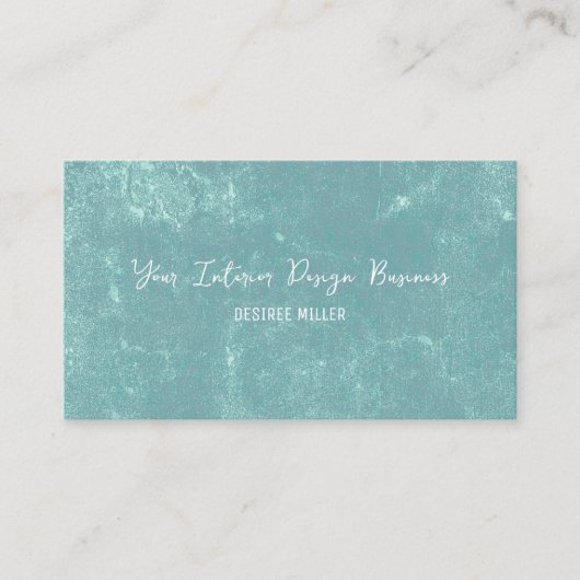 エレガントヴィンテージパステルティール(緑がかった色)グリーンテクスチャ 名刺 (正面)