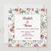 エレガントヴィンテージパステルバラ結婚式招待状 招待状 (正面)