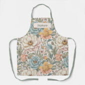 エレガントヴィンテージパステルフローラパーソナライズされた名 エプロン (正面)