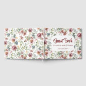 エレガントヴィンテージパステル結婚フラワーズ ゲストブック (全面)