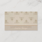 エレガントヴィンテージパターンベージュブラウン 名刺 (正面)