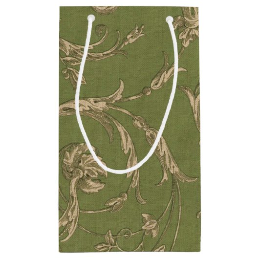 エレガントヴィンテージパターン結婚式の引き出物 スモールペーパーバッグ (裏面)