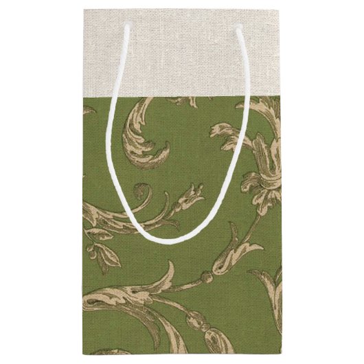 エレガントヴィンテージパターン結婚式の引き出物 スモールペーパーバッグ (裏面)