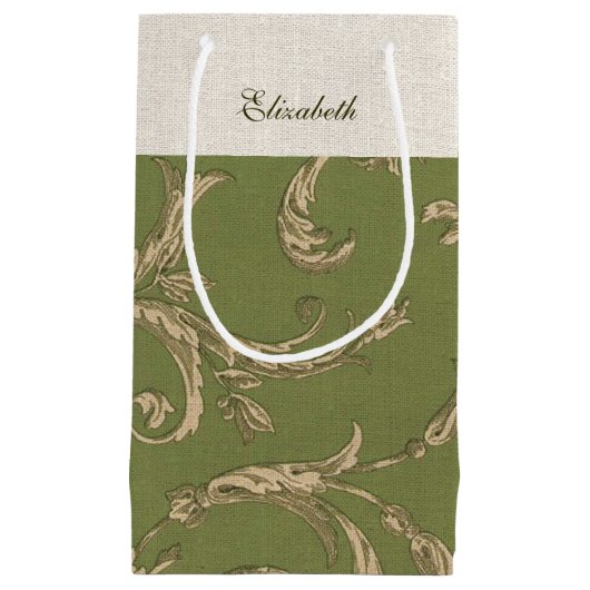 エレガントヴィンテージパターン結婚式の引き出物 スモールペーパーバッグ (正面)