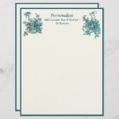 エレガントヴィンテージパビクトリアンンシーズベビーブルーフローラ (正面/裏面)