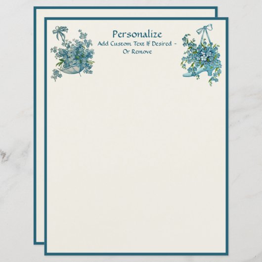 エレガントヴィンテージパビクトリアンンシーズベビーブルーフローラ (正面/裏面)