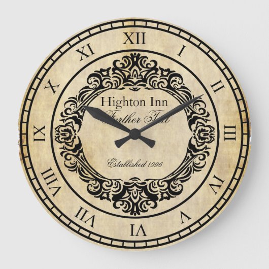 エレガントヴィンテージパーソナライズされたスタイル時計 ラージ壁時計 (正面)