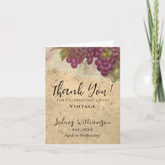 エレガントヴィンテージパーソナライズされた誕生日 サンキューカード (正面)