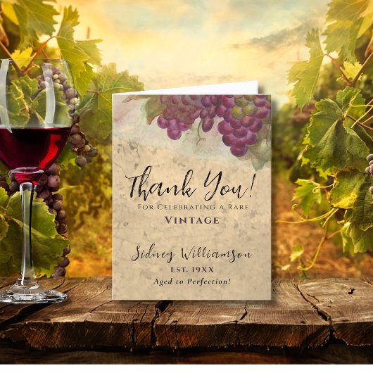 エレガントヴィンテージパーソナライズされた誕生日 サンキューカード