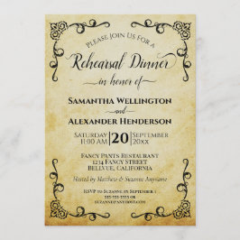 エレガントヴィンテージパ結婚ンチメントのリハーサル 招待状