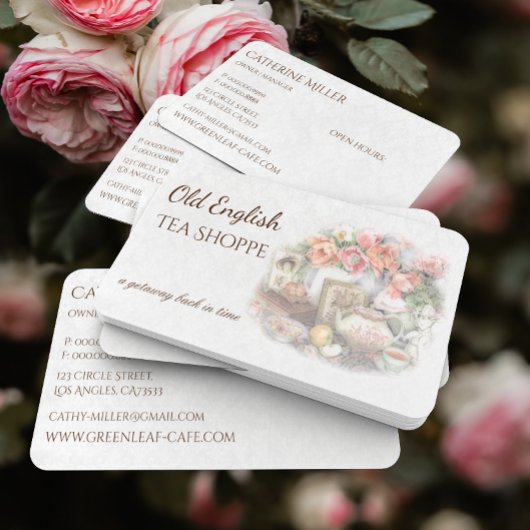 エレガントヴィンテージビクトリアンアンティークティーハウス 名刺
