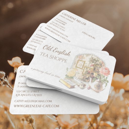 エレガントヴィンテージビクトリアンアンティークティーハウス 名刺