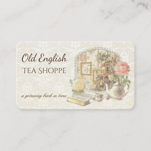 エレガントヴィンテージビクトリアンアンティークティーハウス 名刺 (正面)