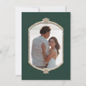 エレガントヴィンテージビクトリアンエメラルドと金ゴールド写真 招待状 (裏面)