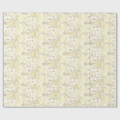 エレガントヴィンテージビクトリアンクリーム花柄 ラッピングペーパー (フラット)