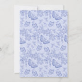 エレガントヴィンテージビクトリアンクレストブルーブライダルシャワー 招待状 (裏面)