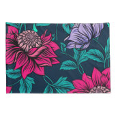 エレガントヴィンテージビクトリアンピンクフローラアートワーク | 枕カバー (裏面-右)