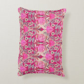 エレガントヴィンテージビクトリアンピンク花柄 アクセントクッション (裏面(縦))