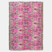 エレガントヴィンテージビクトリアンピンク スローブランケット (正面縦)
