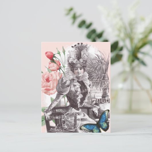 エレガントヴィンテージビクトリアンファッション ポストカード (スタンド正面)