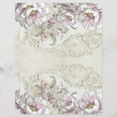 エレガントヴィンテージビクトリアンフローラスクラップブック紙 (正面/裏面)