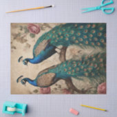 エレガントヴィンテージビクトリアンボホピーコック 薄葉紙 (クラフト)