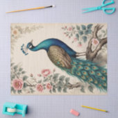 エレガントヴィンテージビクトリアンボホピーコック 薄葉紙 (クラフト)