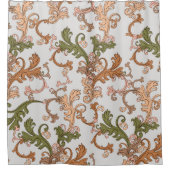 エレガントヴィンテージビクトリアンボホ葉の背景 | シャワーカーテン (正面)