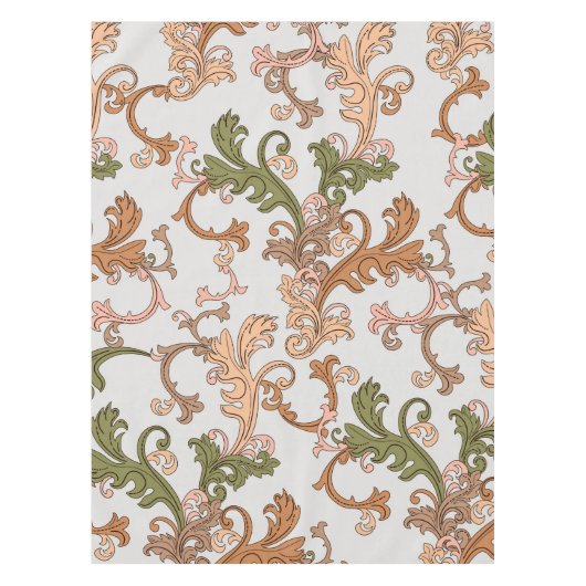 エレガントヴィンテージビクトリアンボホ葉の背景 | テーブルクロス (正面)