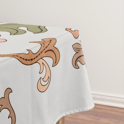 エレガントヴィンテージビクトリアンボホ葉の背景 | テーブルクロス (インサイチュ)