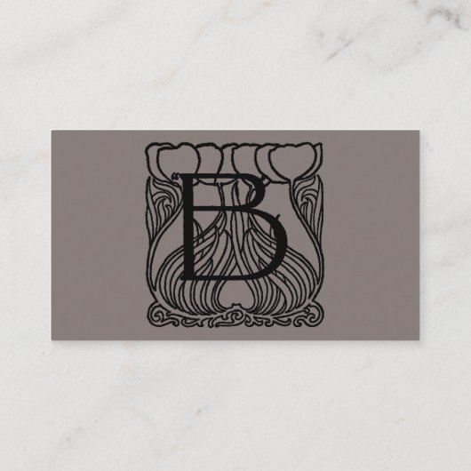 エレガントヴィンテージビクトリアンモノグラム文字B花 名刺 (裏面)