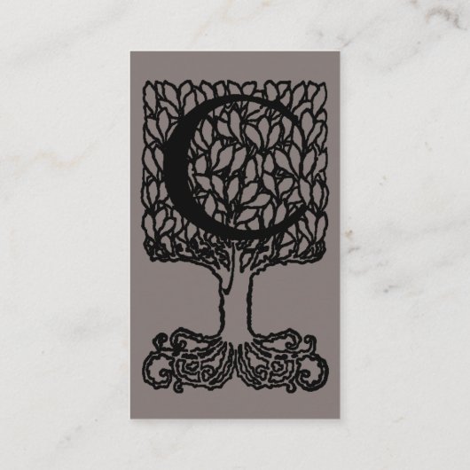 エレガントヴィンテージビクトリアンモノグラム文字C、ツリー 名刺 (裏面)