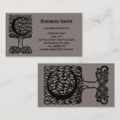 エレガントヴィンテージビクトリアンモノグラム文字C、ツリー 名刺 (正面/裏面)