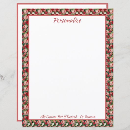 エレガントヴィンテージビクトリアンレッドピンクローズ (正面/裏面)