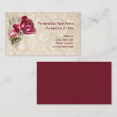 エレガントヴィンテージビクトリアンレッドローユニークズ 名刺 (正面/裏面)