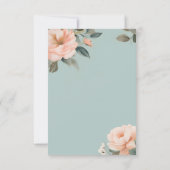 エレガントヴィンテージビクトリアン赤面桃フローラ 出欠カード (裏面)