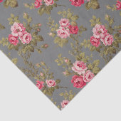 エレガントヴィンテージピンクのバラ – グレーの背景 薄葉紙 (詳細)