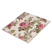 エレガントヴィンテージピンクのバラ – バフの背景 タイル (側面)