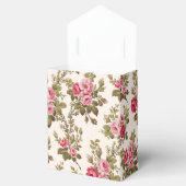 エレガントヴィンテージピンクのバラ – バフの背景 フェイバーボックス (オープン)