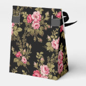 エレガントヴィンテージピンクのバラ – 黒の背景 フェイバーボックス (裏面サイド)