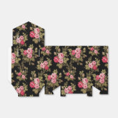 エレガントヴィンテージピンクのバラ – 黒の背景 フェイバーボックス (折り畳みなし)