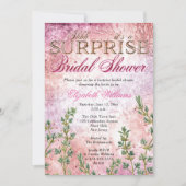エレガントヴィンテージピンクサプライズブライダルシャワー 招待状 (正面)