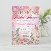 エレガントヴィンテージピンクサプライズブライダルシャワー 招待状 (スタンド正面)