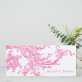 エレガントヴィンテージピンクスイープ結婚式招待状 招待状 (スタンド正面)