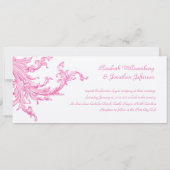 エレガントヴィンテージピンクスイープ結婚式招待状 招待状 (裏面)