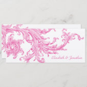 エレガントヴィンテージピンクスイープ結婚式招待状 招待状 (正面/裏面)
