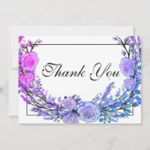 エレガントヴィンテージピンクパープルティール（緑がかった色）バラ 招待状 (正面)